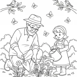Avós para imprimir e colorir