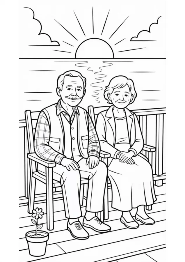 Avós para imprimir e colorir