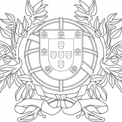 Bandeira de Portugal para imprimir e colorir