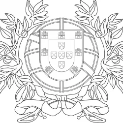 Bandeira de Portugal para imprimir e colorir