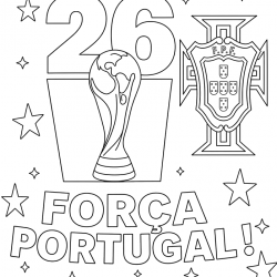 Bandeira de Portugal para imprimir e colorir