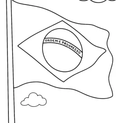 Bandeira do Brasil para imprimir e colorir
