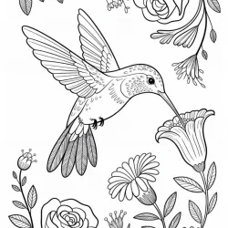 Beija-flor para imprimir e colorir