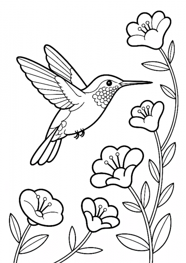 Beija-flor para imprimir e colorir