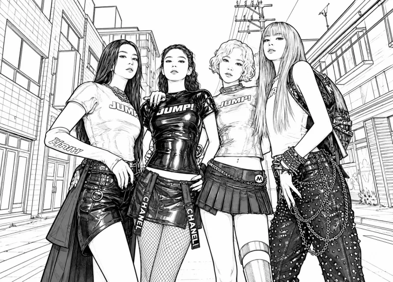 BlackPink para imprimir e colorir