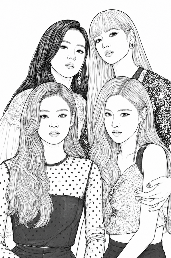 BlackPink para imprimir e colorir