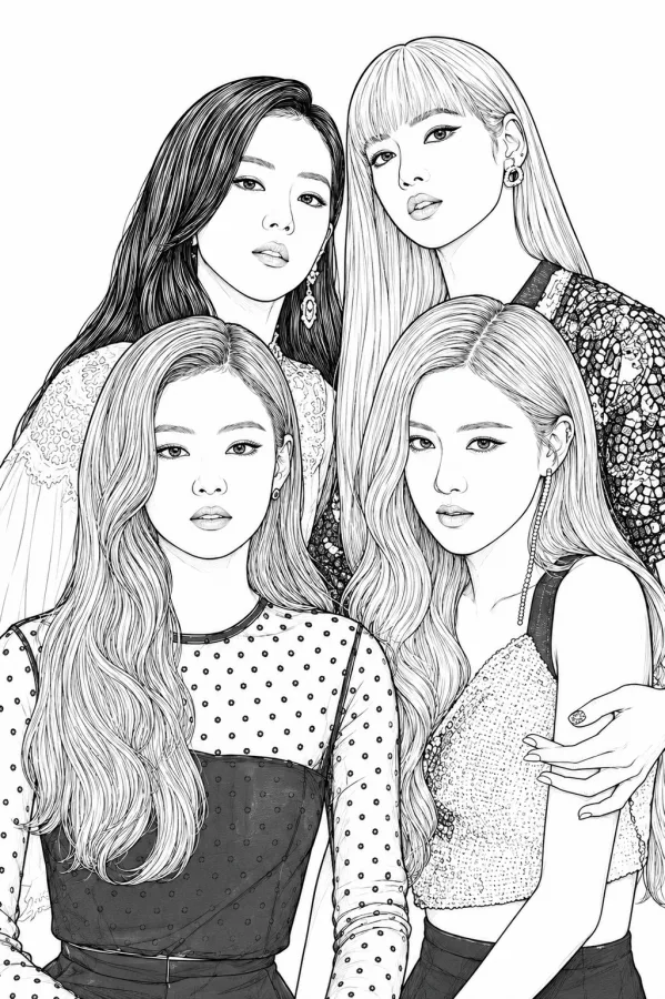 BlackPink para imprimir e colorir