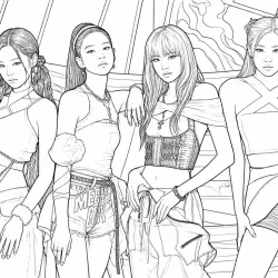 BlackPink para imprimir e colorir
