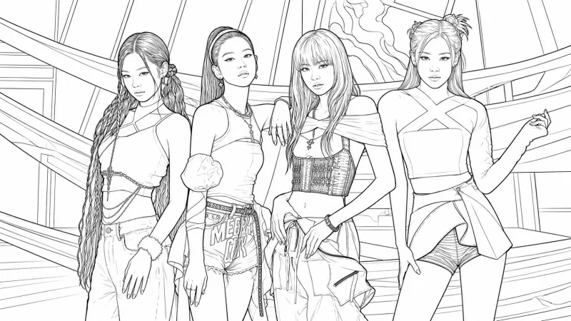 BlackPink para imprimir e colorir