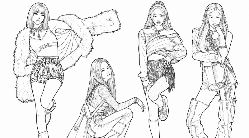 BlackPink para imprimir e colorir