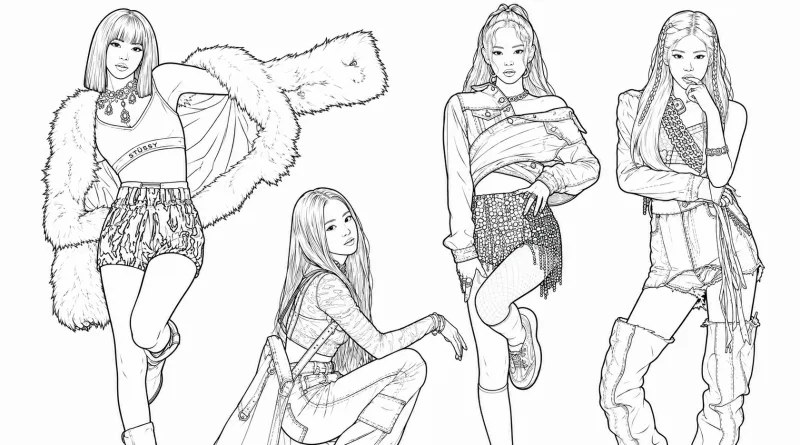 BlackPink para imprimir e colorir
