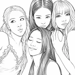BlackPink para imprimir e colorir