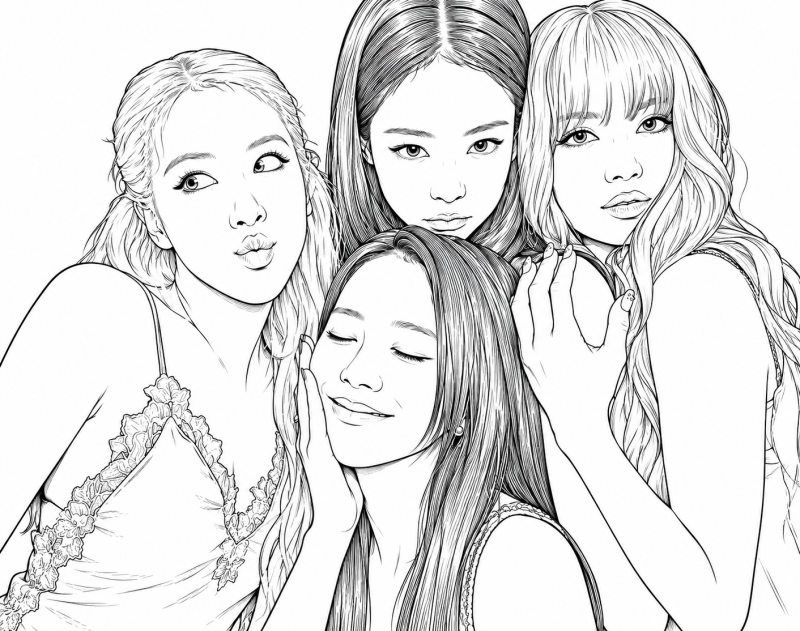 BlackPink para imprimir e colorir