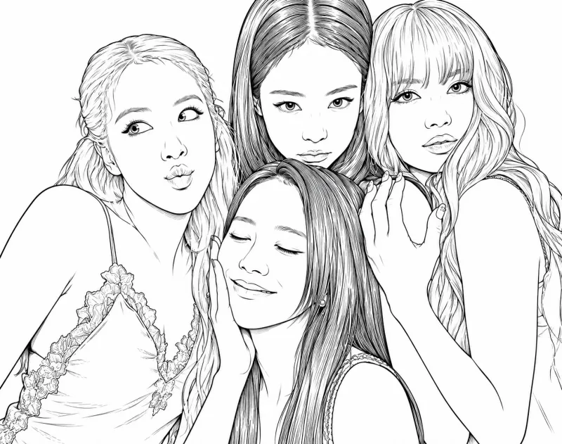BlackPink para imprimir e colorir