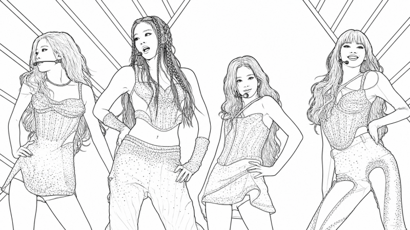 BlackPink para imprimir e colorir