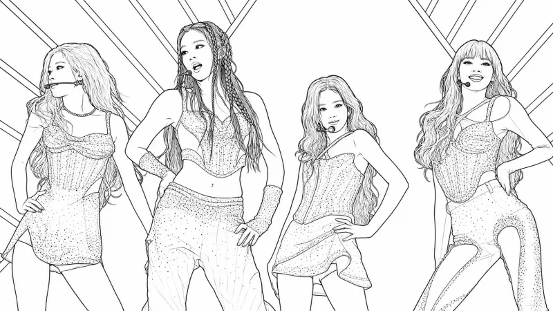 BlackPink para imprimir e colorir