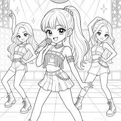 BlackPink para imprimir e colorir