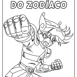 Cavaleiros do Zodíaco para imprimir e colorir