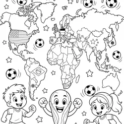 Copa do Mundo para imprimir e colorir