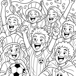 Copa do Mundo para imprimir e colorir