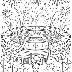 Copa do Mundo para imprimir e colorir