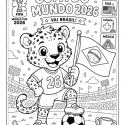 Copa do mundo para imprimir e colorir
