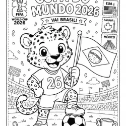 Copa do mundo para imprimir e colorir