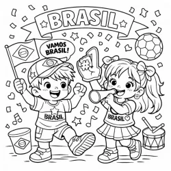 Copa do mundo para imprimir e colorir