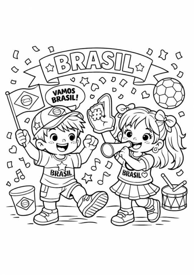 Copa do mundo para imprimir e colorir