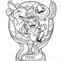 Copa do mundo para imprimir e colorir