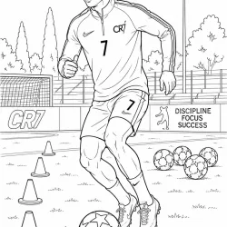Cristiano Ronaldo para imprimir e colorir