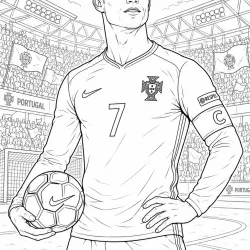 Cristiano Ronaldo para imprimir e colorir