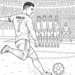 Cristiano Ronaldo para imprimir e colorir