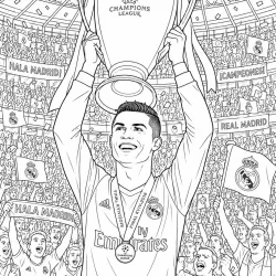 Cristiano Ronaldo para imprimir e colorir