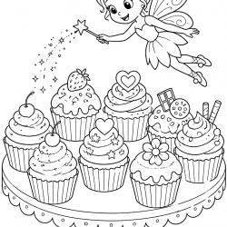 Cupcake para imprimir e colorir
