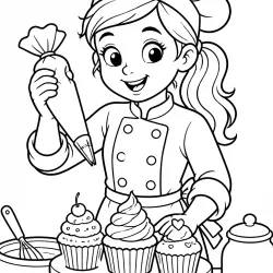 Cupcake para imprimir e colorir