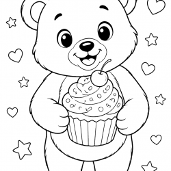 Cupcake para imprimir e colorir