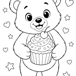 Cupcake para imprimir e colorir