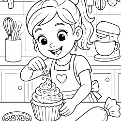 Cupcake para imprimir e colorir