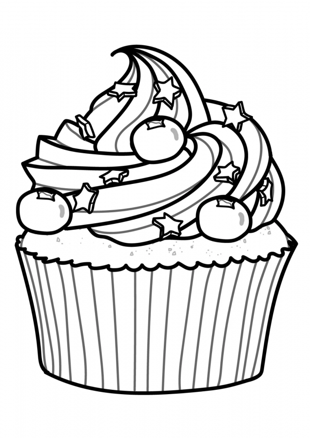 Cupcake para imprimir e colorir