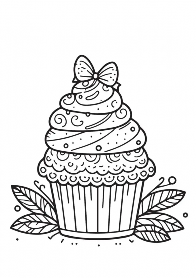 Cupcake para imprimir e colorir