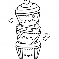 Cupcake para imprimir e colorir