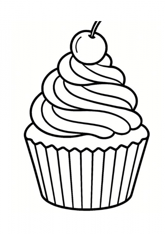 Cupcake para imprimir e colorir