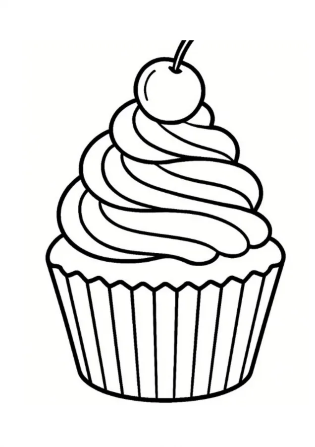Cupcake para imprimir e colorir