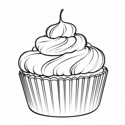 Cupcake para imprimir e colorir