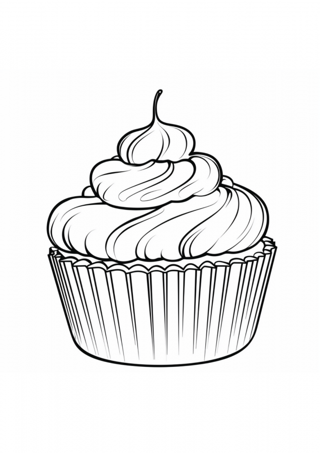 Cupcake para imprimir e colorir
