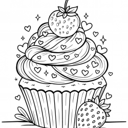 Cupcake para imprimir e colorir