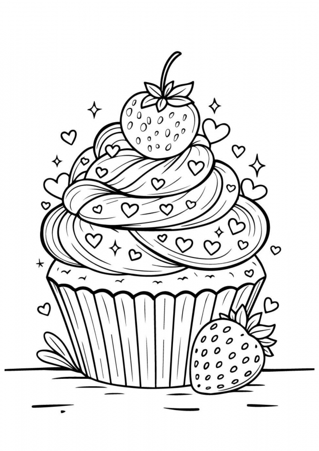 Cupcake para imprimir e colorir