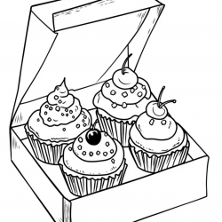 Cupcake para imprimir e colorir