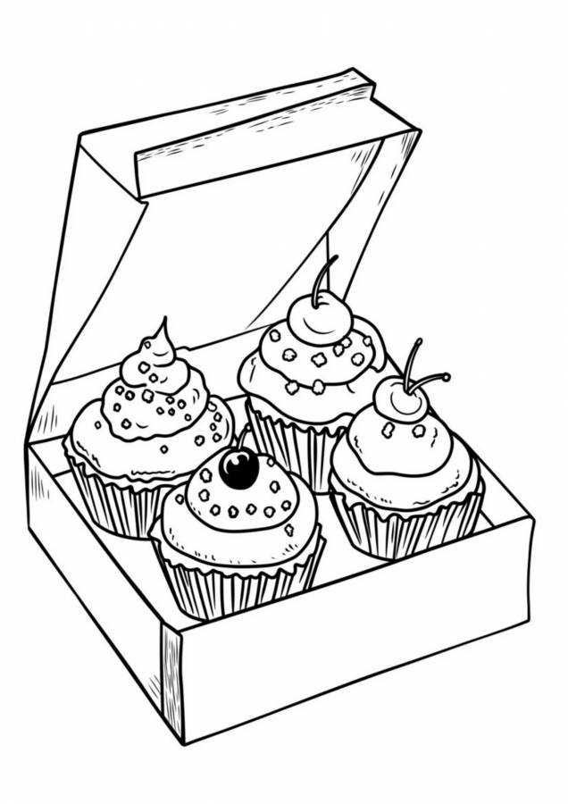 Cupcake para imprimir e colorir